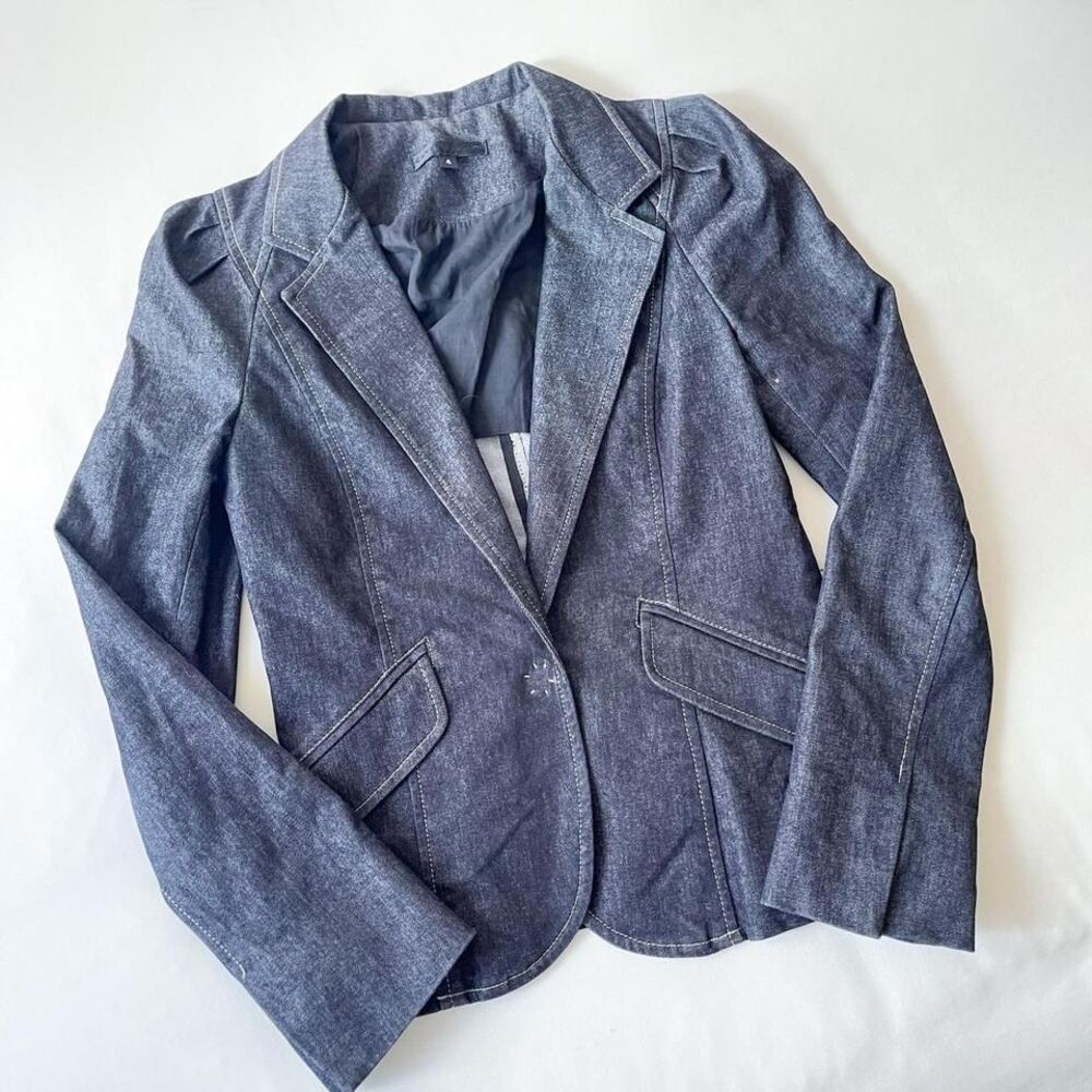 development y2k denim blazer womens‎ 4